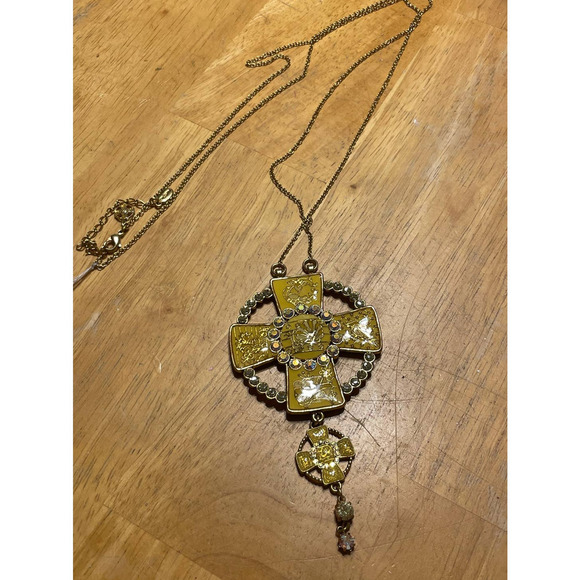 Pilgrim Gold Chain with Yellow Medallions with Rhinestones - Picture 1 of 4